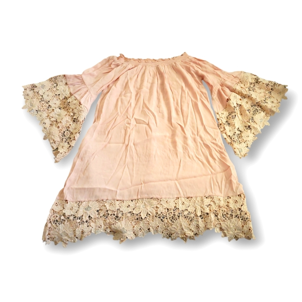 Muche & Muchette | Pretty Dusty Pink Lace OTS Flowy Boho Dress